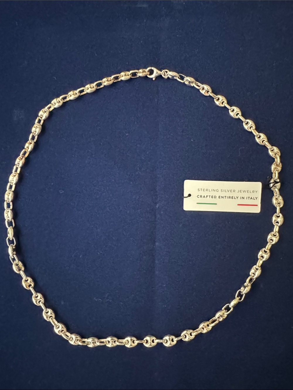 Sterling Silver Italian Rope-Link Necklace - Silver 20”